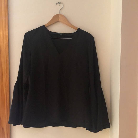 Banana Republic, shear black medium size, bell sleeve top - Picture 3 of 4